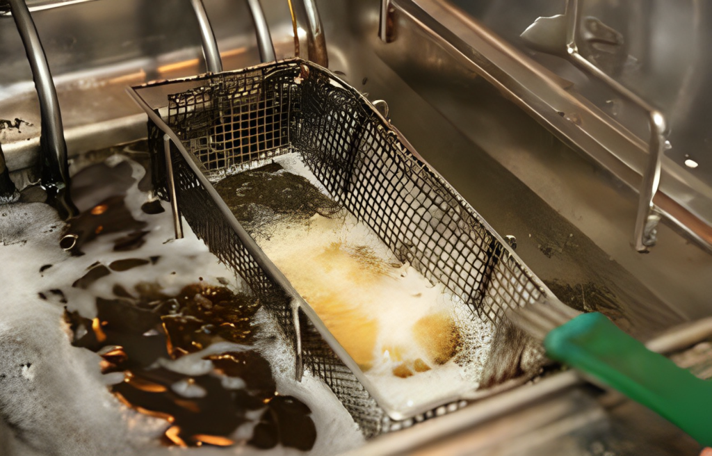 Commercial deep fryer in Vista kitchen – part of grease management with Vista Grease Trap Cleaning