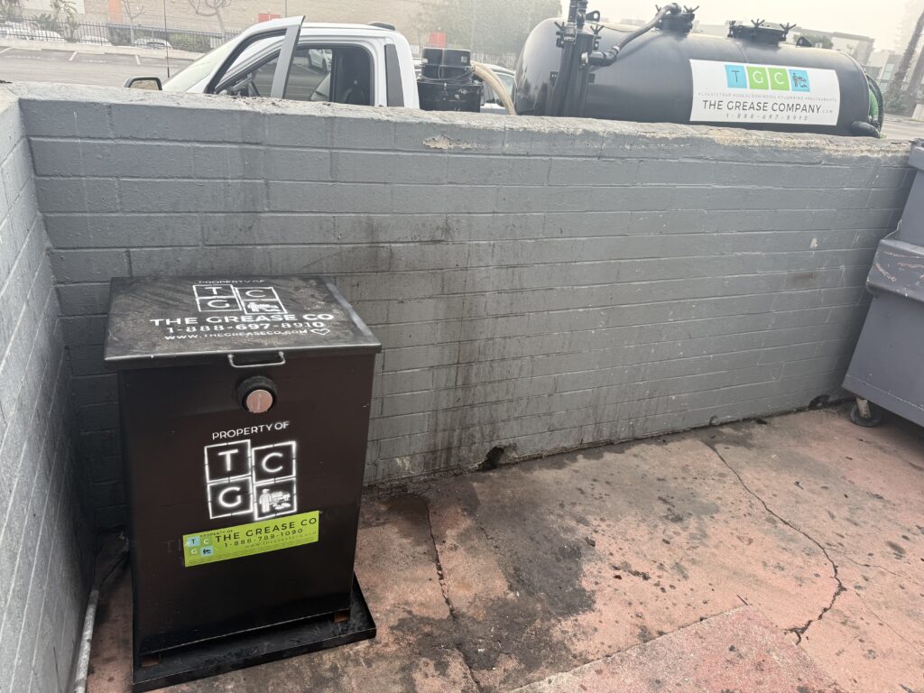 Commercial grease trap used in a commercial kitchen in Escondido