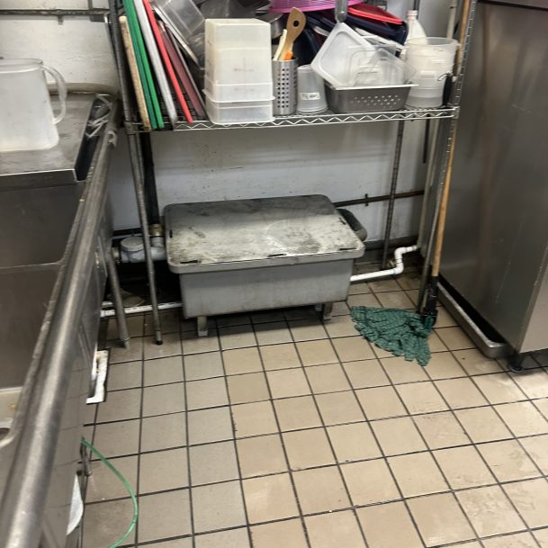 Grease trap under commercial kitchen sink in carlsbad